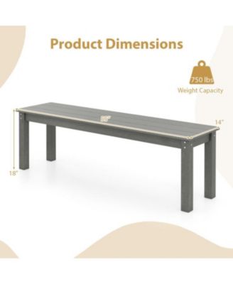 55 Inch HDPE Outdoor Bench for Patio and Garden