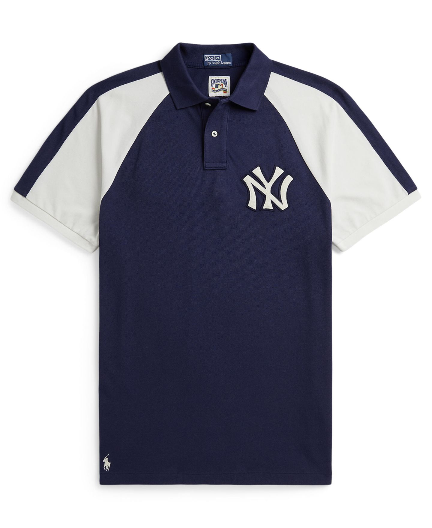 Мужское поло Polo Ralph Lauren Raglan Short-Sleeve Polo Shirt, цвет: Тёмный кобальтовый / Белый — фото 5