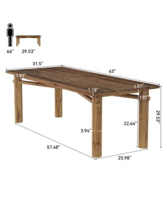 Solid Wood Home Office Desk, 62.99" Large Farmhouse Executive Desk, Computer Table for Office, Conference Room, Study Room
