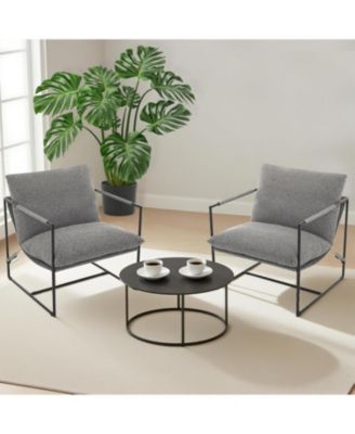 Sling Accent Chair Set of 2 with Metal Frame
