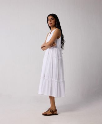 Women's Embroidered Sleeveless Maxi Dress