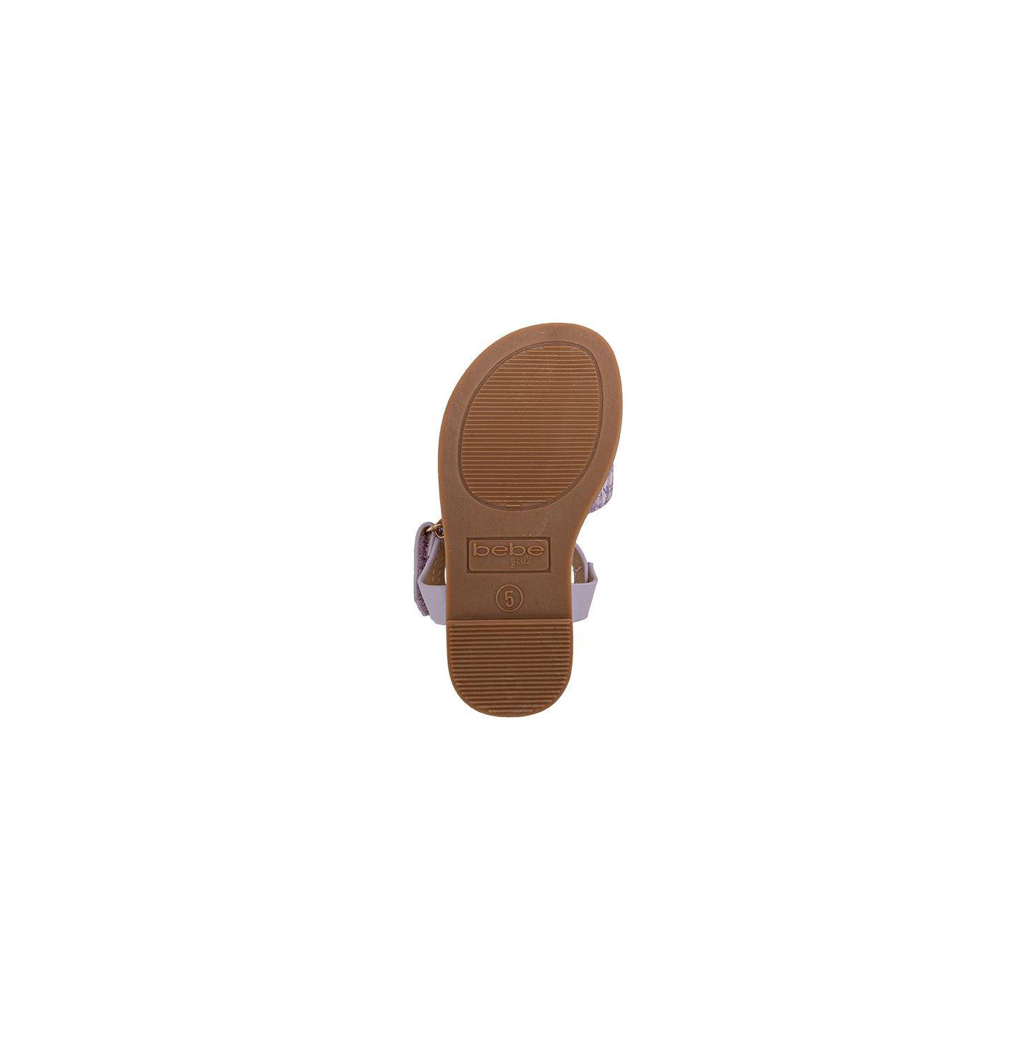 Сандалии Bebe Fashion Sandal with Flower Medallion and Hanging b Charm - Comfy Dressy Shoes для девочек, цвет: Лавандовый — фото 6