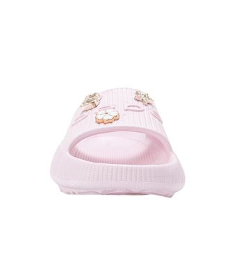 Little Girls Girls  EVA Slide – Lightweight Comfy Slide Sandals with Metal Charms