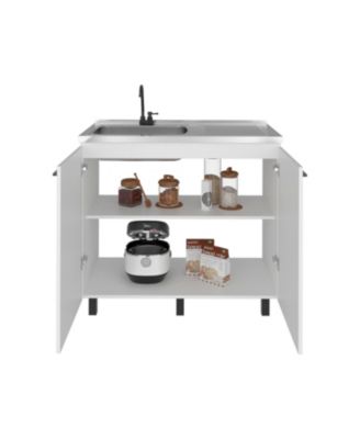 Utility Sink Cabinet with 2 Doors and 3 Shelves