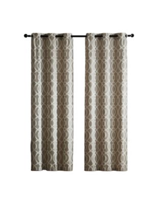 Royal Living 2 Pack Venetian Semi Sheer Lattice Grommet Top Curtain Panels