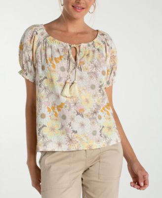 Petite Tie-Neck Woven Top