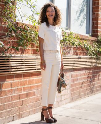 Petite Collarless Cropped Jacket