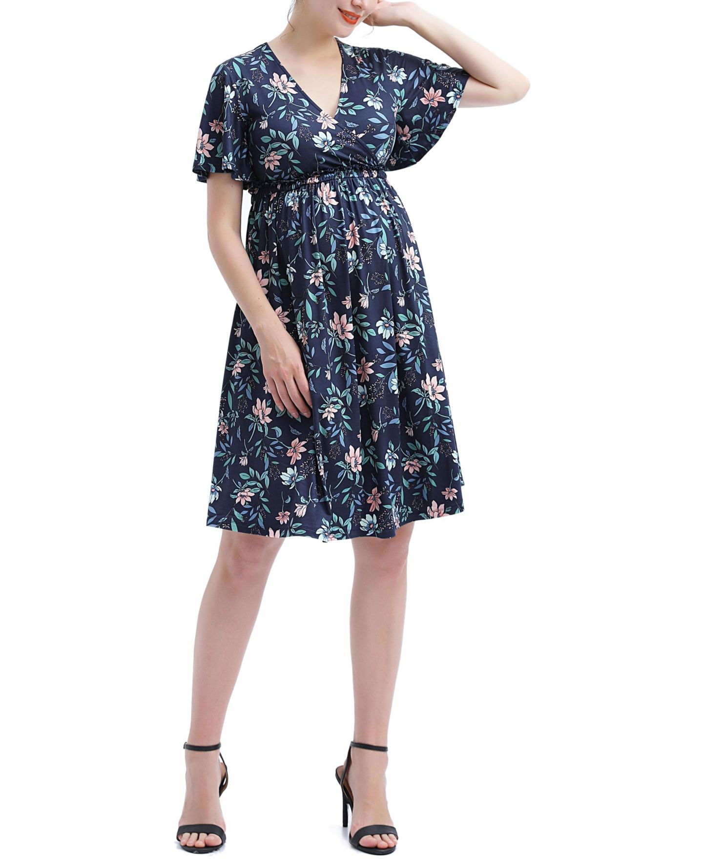 Женское платье kimi + kai Annis V-Neck Nursing, цвет: Тёмно-синий — фото 3