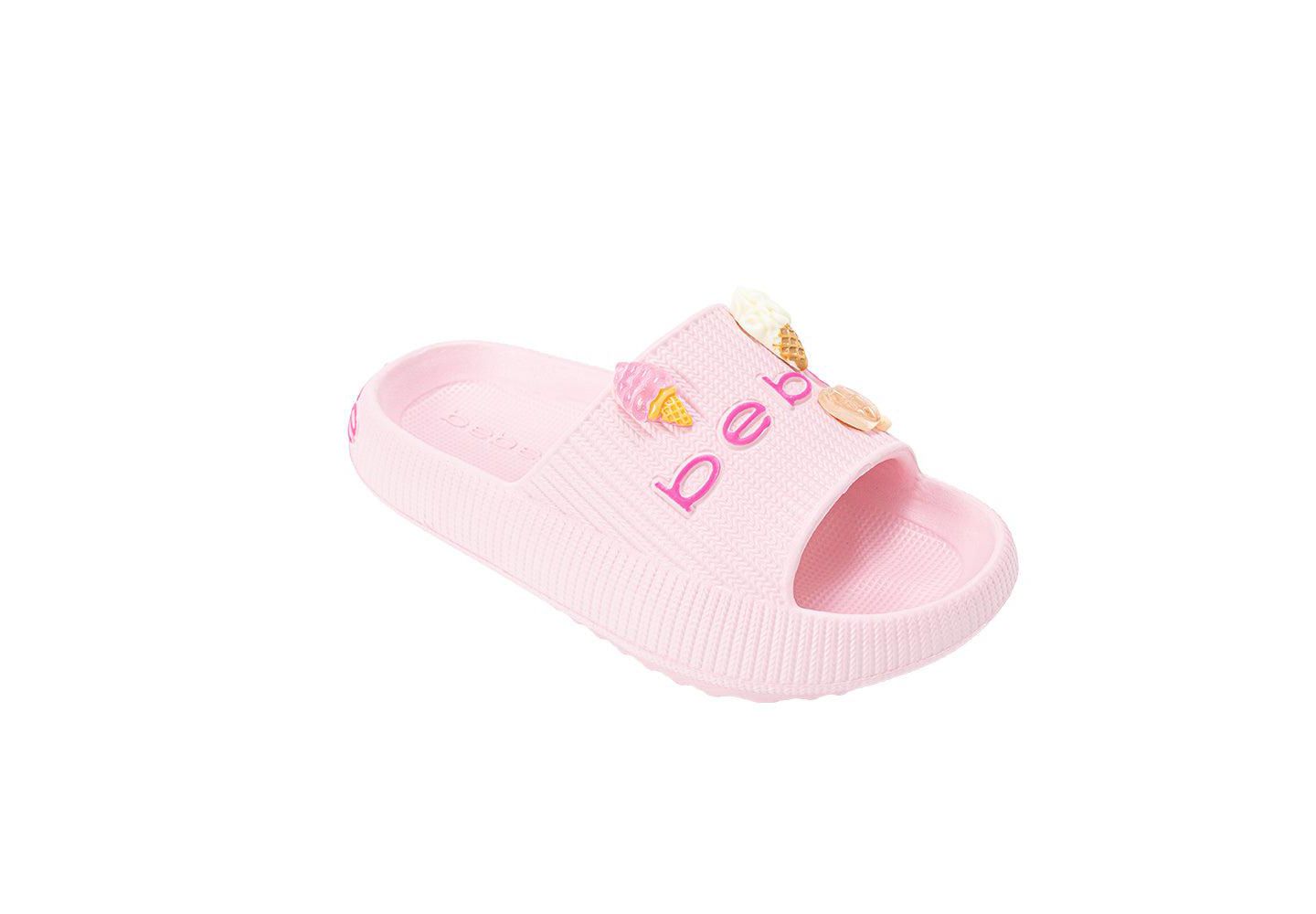 Сандалии Bebe Girls EVA Slide - Lightweight Comfy Slide Sandals with Ice Cream Charms для девочек, цвет: Розовый — фото 1