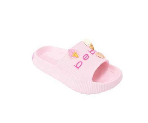 Сандалии Bebe Girls EVA Slide - Lightweight Comfy Slide Sandals with Ice Cream Charms для девочек, цвет: Розовый
