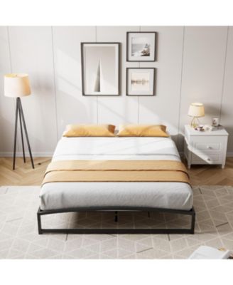 Metal Bed Frame,Platform Frame with Arch Design,10" Heavy Duty Strong Support Slats,Sturdy Mattress Foundation,Easy Assembly