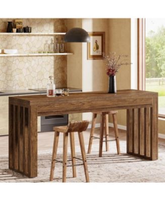 Tribesigns 63-inch Bar Table, Farmhouse Counter Height Pub Dining Table ...