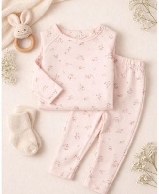 Little Girls 2 Piece "Cameo Florals" 100% Cotton Lounge Set