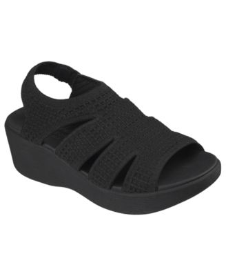 Women's Parallel Lite Knit Cut Out Slingback Wedge Sandals from Finish Line