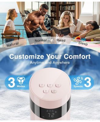 Digital Oscillating Tower Fan, 3-Speed with Remote & 12H Timer