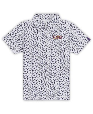 Toddler Purple LSU Tigers Tom All-over Print Performance Polo Shirt