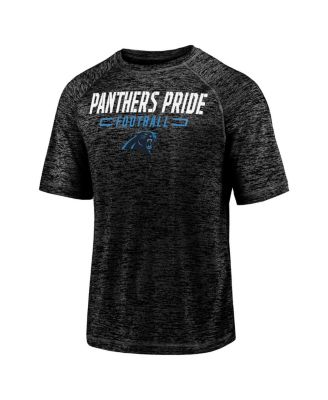 Men's Black Carolina Panthers Nickname Wordmark Raglan Space Dye T-Shirt