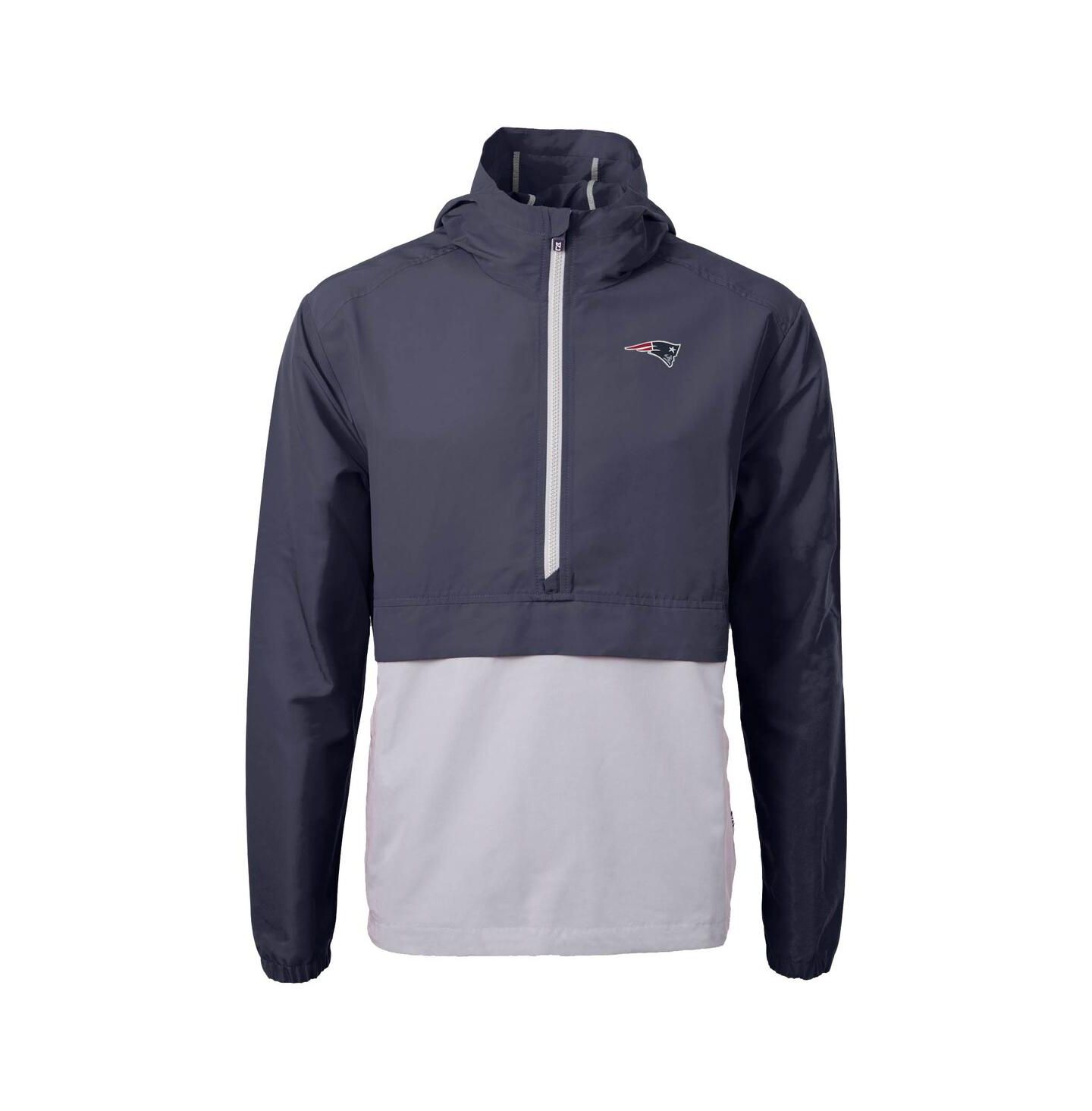 Мужская куртка Cutter & Buck Blue New England Patriots Charter Eco Anorak Half-Zip — фото 2