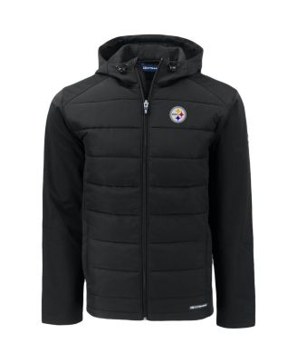 Men's Black Pittsburgh Steelers Evoke PrimaLoft Hybrid Eco Softshell Full-Zip Hooded Jacket