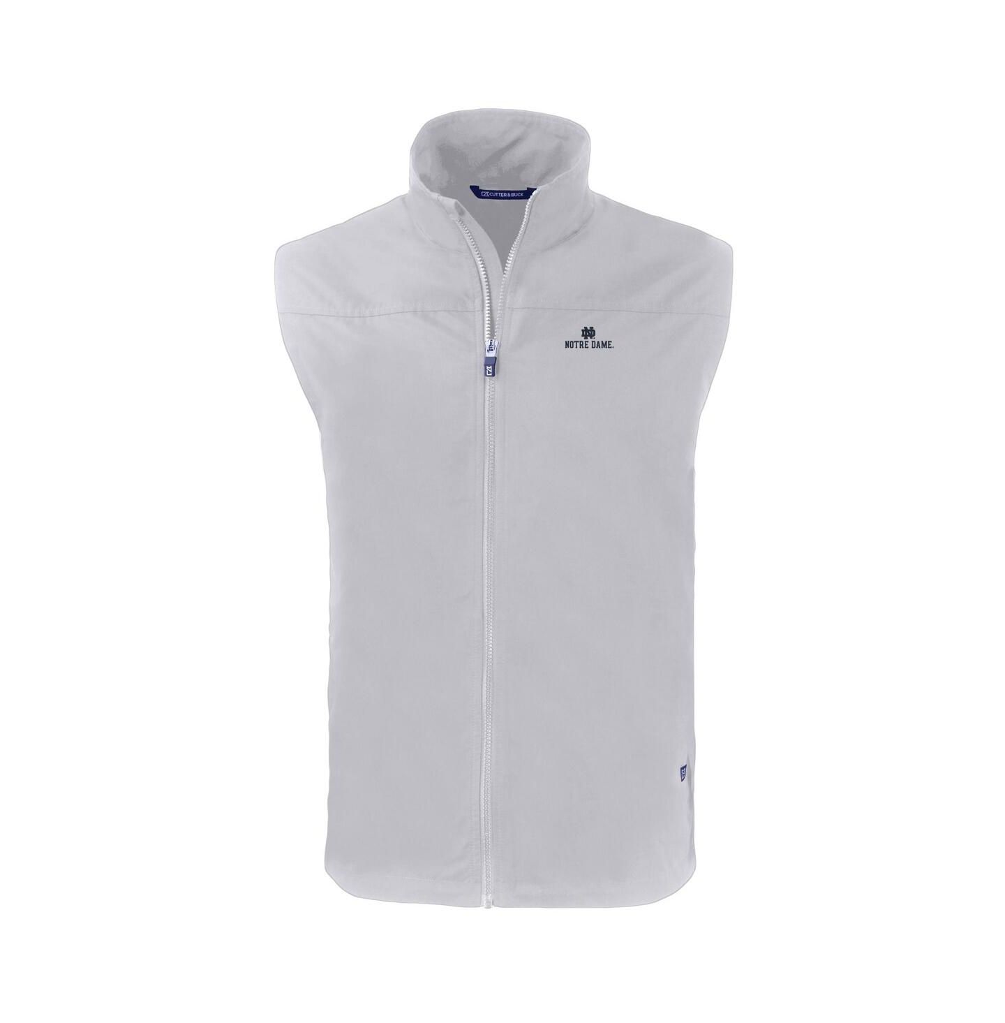 Мужской жилет Cutter & Buck Gray Notre Dame Fighting Irish Charter Eco Full-Zip Vest — фото 2