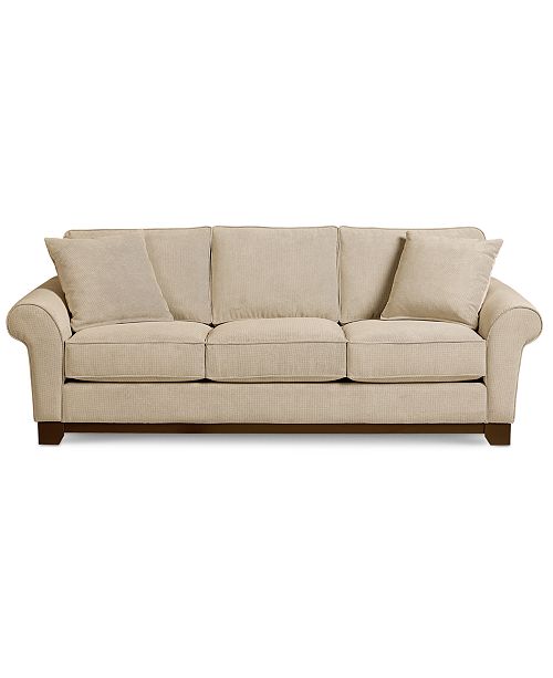 Furniture Medland 89 Fabric Roll Arm Sofa with 2 Pillows 