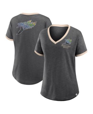 Women's Black Tampa Bay Rays Binge Worthy Stadium Slub V-Neck T-Shirt