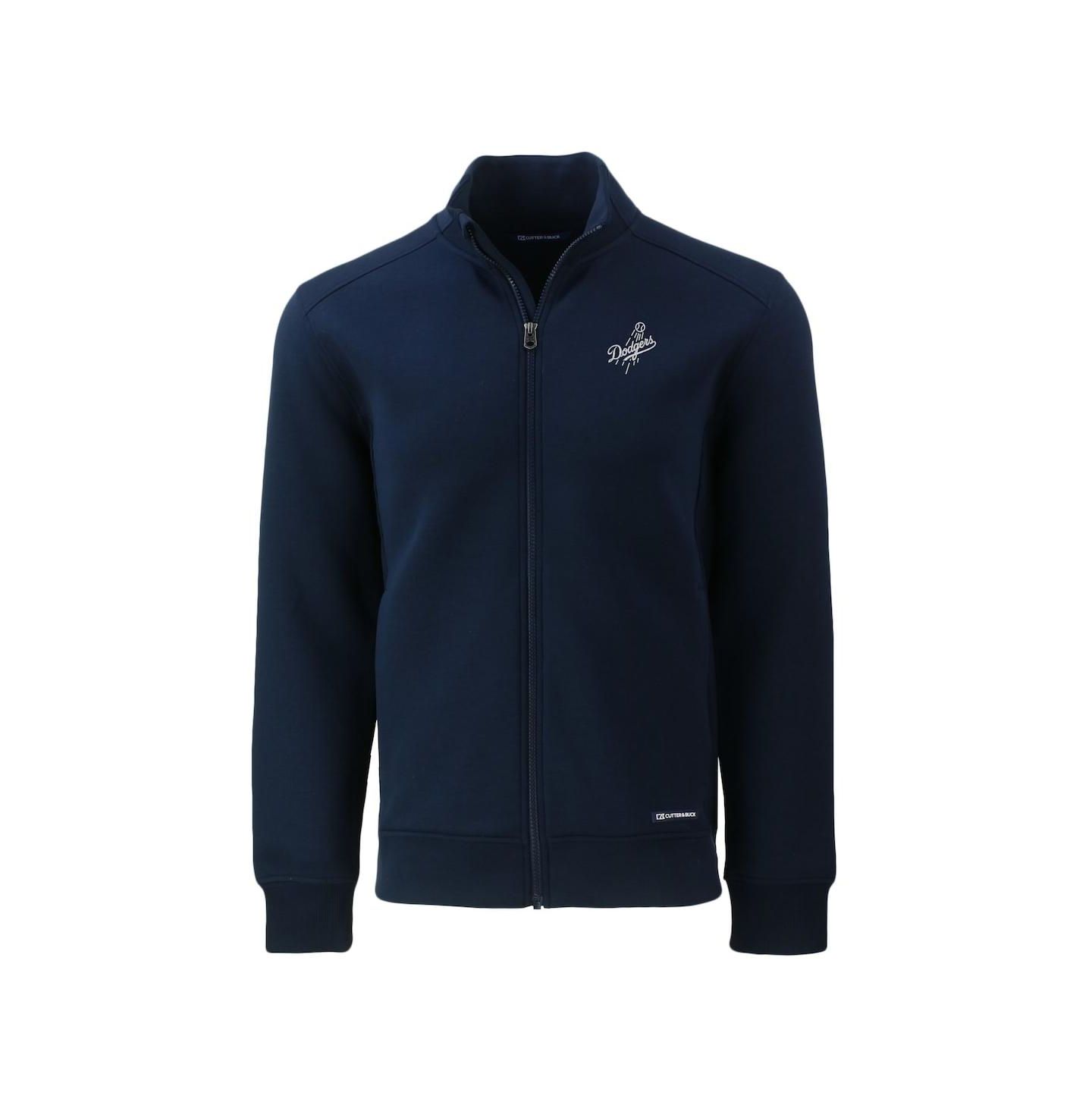 Мужская куртка Cutter & Buck Navy Los Angeles Dodgers Roam Eco Tri-Blend Full-Zip — фото 2