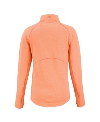 Women's Heather Orange Denver Broncos Peshastin Eco Fleece Tri-Blend Raglan Half-Zip Jacket