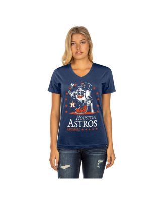 Women's Navy Houston Astros Little Miss 2 V-Neck T-Shirt