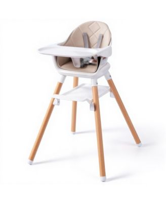 Convertible Baby High Chair with Adjustable Footrest and Detachable Tray