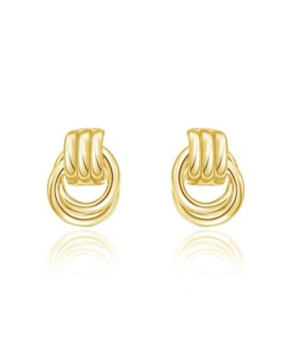Gold Doorknocker Stud Earring 14K Gold-Plated Sterling Silver