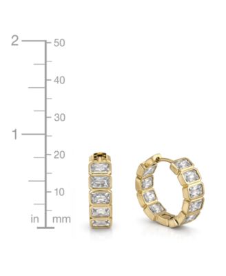 Cubic Zirconia Hinged Hoop Earrings