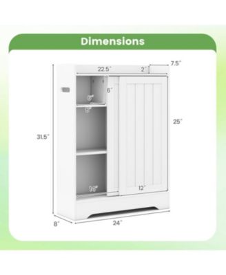 Narrow Floor Bathroom Cabinet with Toilet Paper Storage