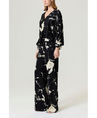 Women's Abstract Print Jacquard Blouse