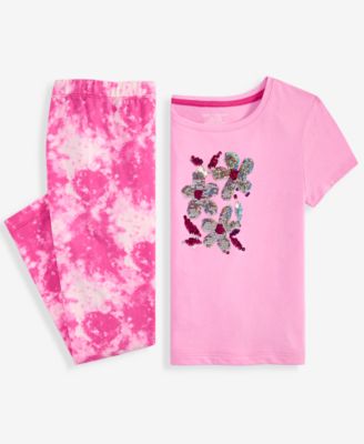 Girls' 5-20 Floral Sequins T-Shirt