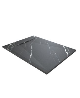 Low-Profile SMC Shower Base with Reversible Drain, Drain Cover, Non-Slip, Wheelchair-Friendly