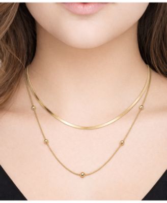 18K Gold Plated or Silver Plated Double Layered Necklace