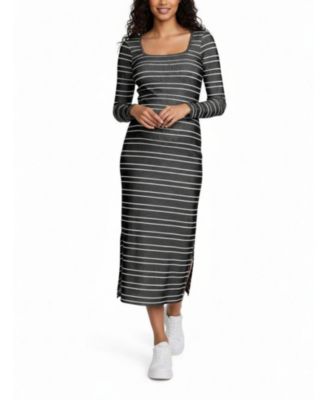 Maternity Square Neck Rib Knit Long Sleeve Bodycon Maxi Dress - Motherhood