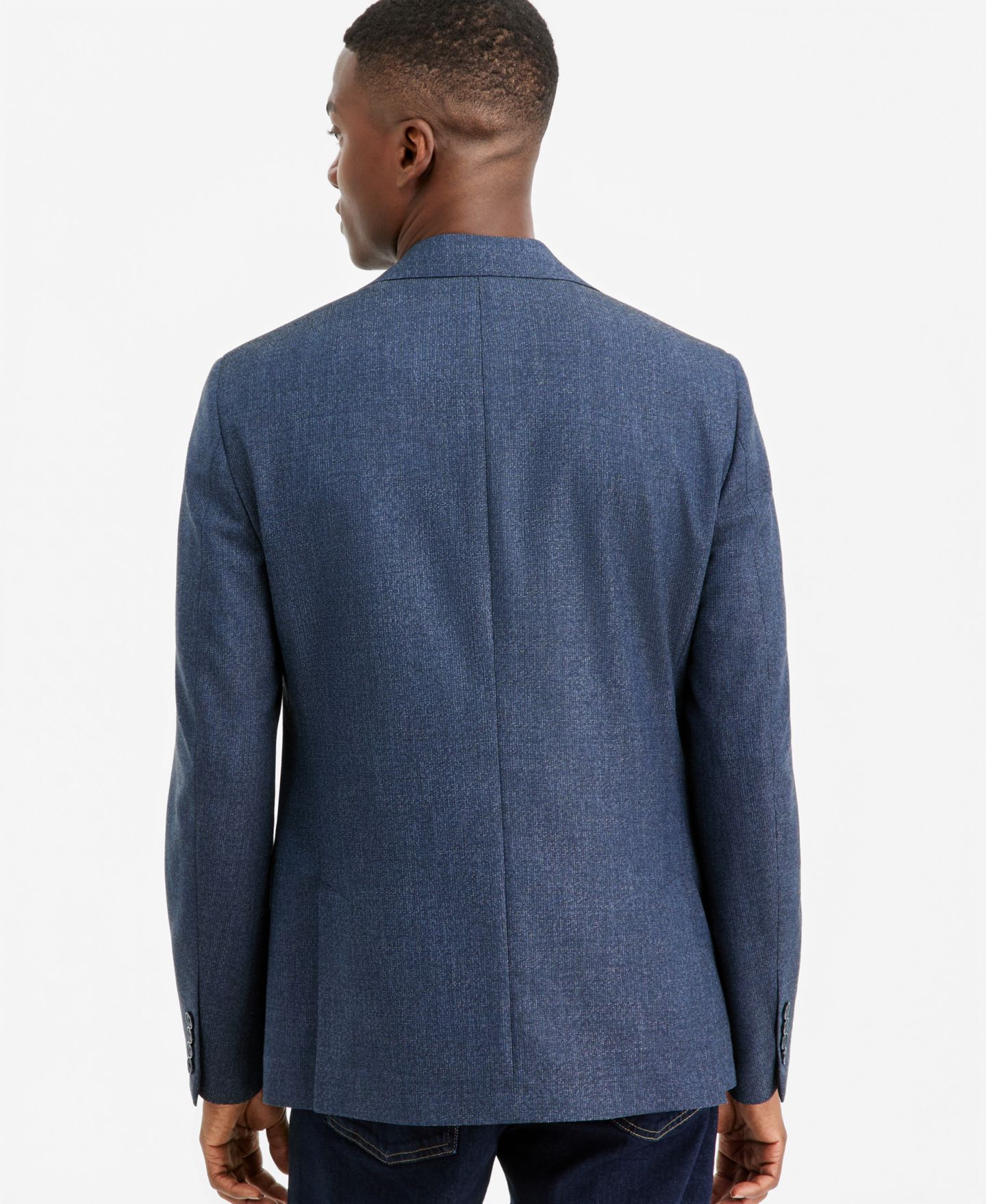 Мужской пиджак Calvin Klein Slim-Fit Textured Sport Coat, цвет: Синий — фото 4