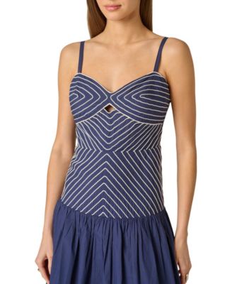 Women's Drop Waist Sweetheart Midi Dress