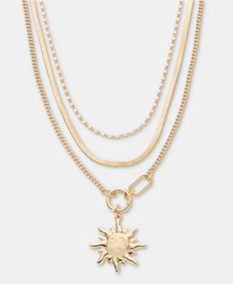 On 34th Layered Sun Pendant Necklace 16 2 extender Macys Exclusive - Gold 32$