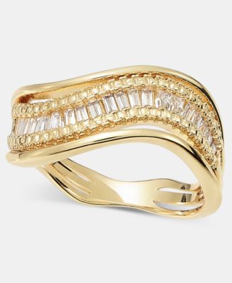 Cubic Zirconia Wavy Band Ring