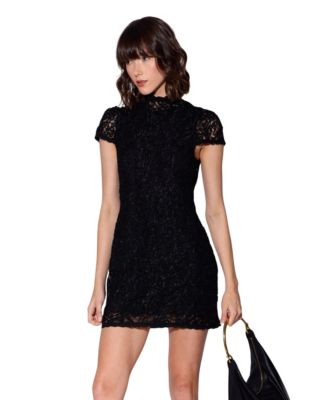 Women's Ariana Lace Mock Neck Mini Dress