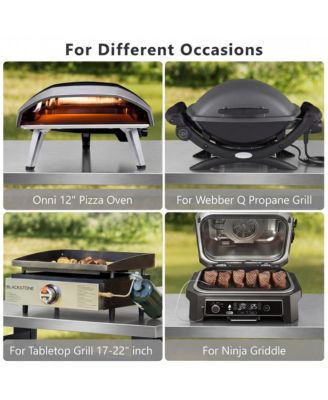 Outdoor Grill Cart with Wheels, Spice, Paper Rack, Storage Cabinet and Stainless Steel Top for BBQ, Waterproof Cover Included