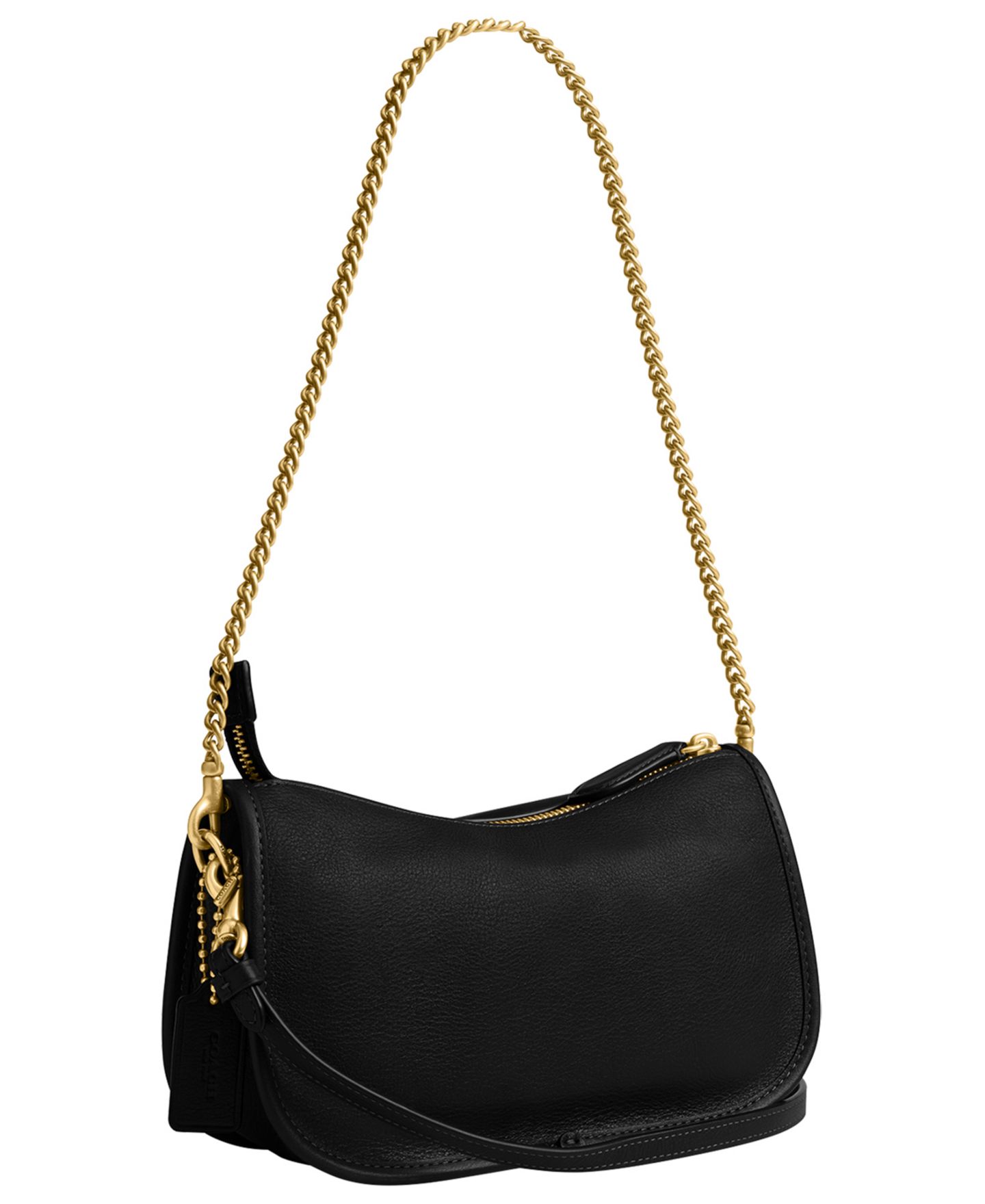 Женская сумка COACH Waverly Small Leather Twin Turnlock Shoulder, цвет: Латунный / Чёрный — фото 5