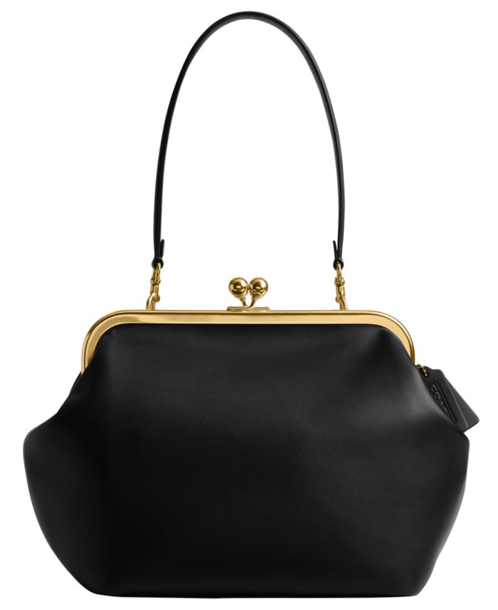 COACH Kisslock Medium Leather Frame Bag 27