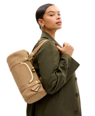 Originals Kisslock Large Suede Barrel Bag