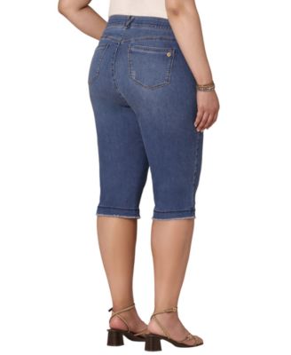 Plus Size Skinny Bermuda Mid-Rise Jeans