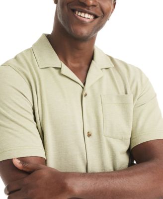 Men's Short-Sleeve Pique Button-Front Polo Shirt