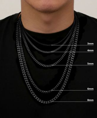 Men's Black Plated 20" Stainless Steel Miami Cuban Chain Necklace